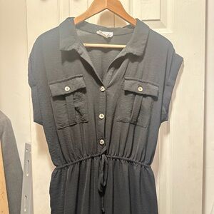 Black Button-Up Women's Dress